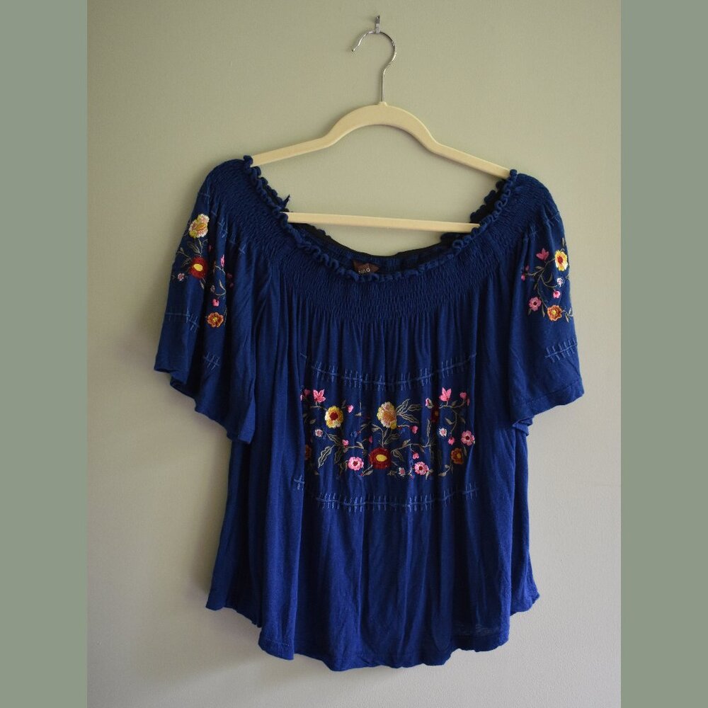 Anthropologie - Ranna Gill - Off-the-shoulder Embroidered Top